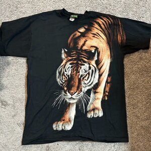 Vintage 90s Radical Nature Tiger T-shirt Mens Medium All Over Front and Back